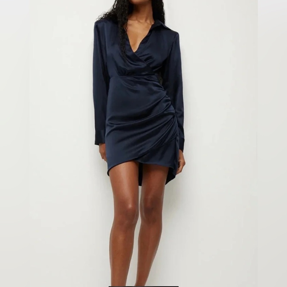 Veronica Beard Arceli Silk Minim Dress Navy Sz 6